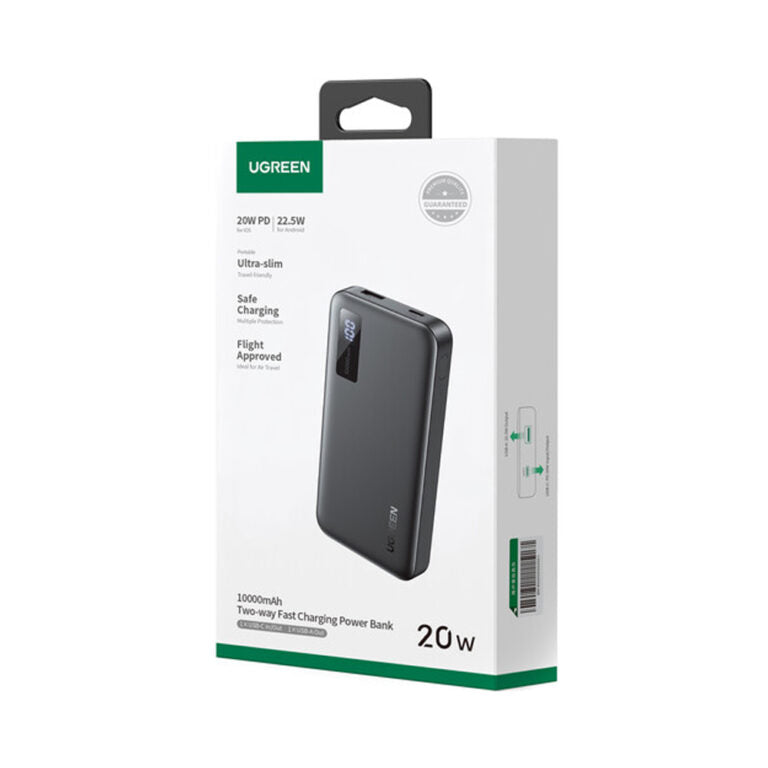 UGREEN 25742 PB311 20W 10000mAh Two-Way Fast Charging Power Bank - Black