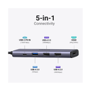Ugreen USB-C 5 in 1 Multifunction Adapter - Gray