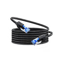 كابل يوجرين NW153  إيثرنت دائري مضفر من النحاس النقي من نوع Cat8 بطول 20 مترًا من - أسود