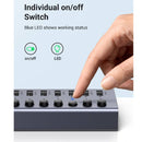 موزع يوجرين CM481 USB-C ذو 7 منافذ USB-A 3.0 يعمل بتيار مستمر 12 فولت - رمادي