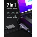 موزع محول يوجرين  USB-C متعدد الوظائف 7 في 1 من CM512 - رمادي