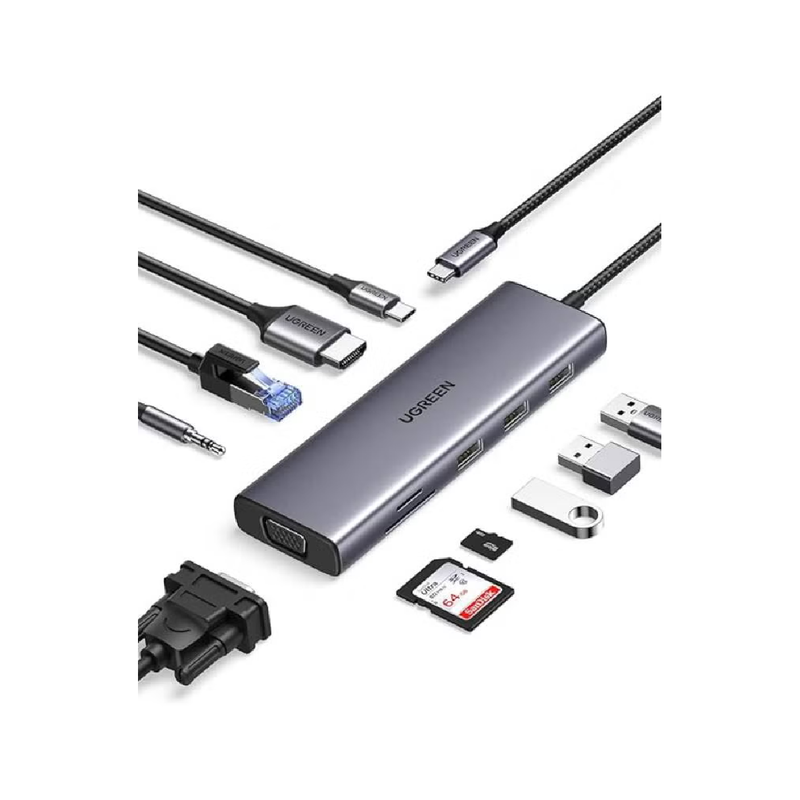 Ugreen 10 in 1 USB-C Multifunction Adapter 4k - Gray