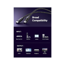 يوجرين كابل اتش دي ام اي 4k، من ذكر إلى ذكر، مضفر بطول 1 متر - أسود