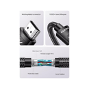 يوجرين كابل اتش دي ام اي 4k، من ذكر إلى ذكر، مضفر بطول 1 متر - أسود