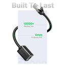 يوجرين كابلات تمديد إيثرنت Cat 6 F/UTP RJ45 ذكر إلى أنثى بطول 2 متر - أسود