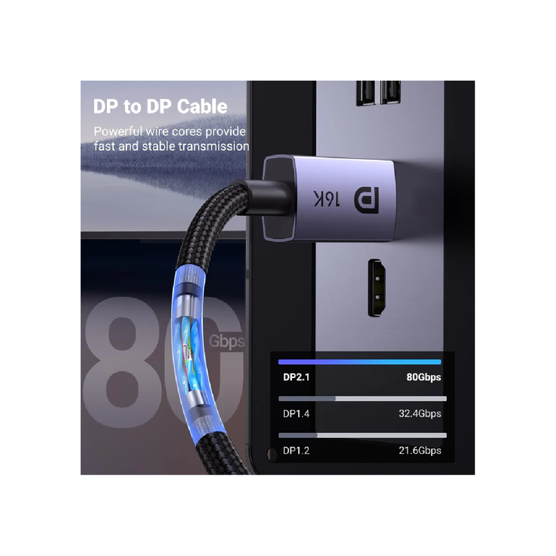 Ugreen DisplayPort 16K Cable 2m - Black