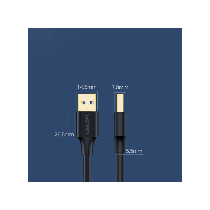 Ugreen USB-A 3.0 Male to Male Cable 1m - Black