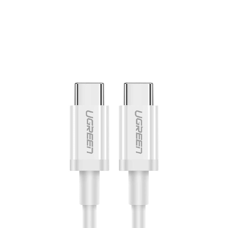 Ugreen 60W PD 3A USB Type C Male To Type C Male, Quick Charge Cable with 480Mbps Data Transfer Speed - White