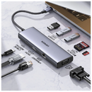 يوجرين موزع متعدد الوظائف 9 في 1 من النوع C - رمادي