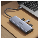 يوجرين موزع متعدد الوظائف 9 في 1 من النوع C - رمادي