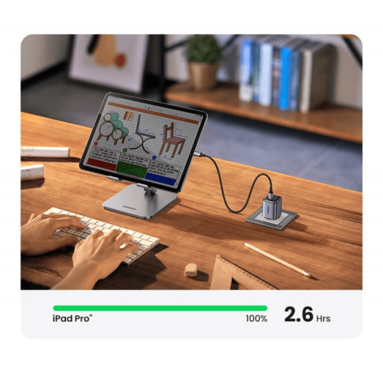 شاحن يوجرين نيكسود USB-C PD Gan سريع 30 واط - أسود