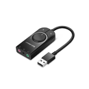 يوجرين محول الصوت الاستريو الخارجي USB2.0 - أسود