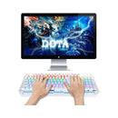 لوحة مفاتيح الألعاب الميكانيكية السلكية الاحترافية Aula F2009 المزودة بإضاءة خلفية LED - باللون الأبيض 