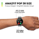 Amazfit Pop 3R Smart Watch With 1.43" 3.6 Cm AMOLED Display, BT Calling and AI Voice Assistance (Limited Classic Edition) - Metallic Silver