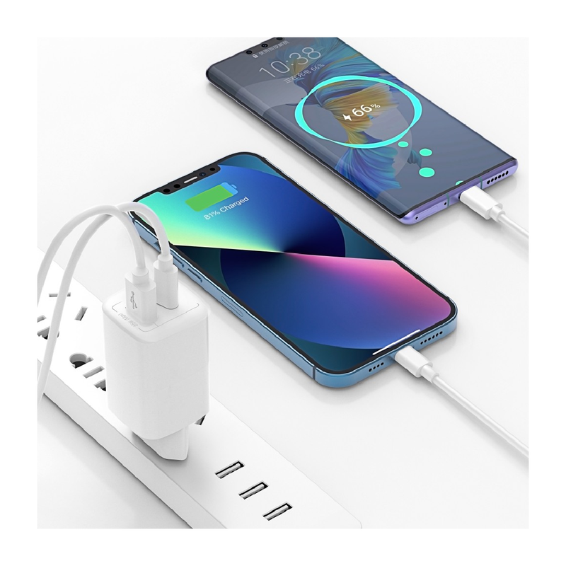 شاحن سريع WiWU Nano GaN PD+QC U012 بقوة 65 وات - أبيض