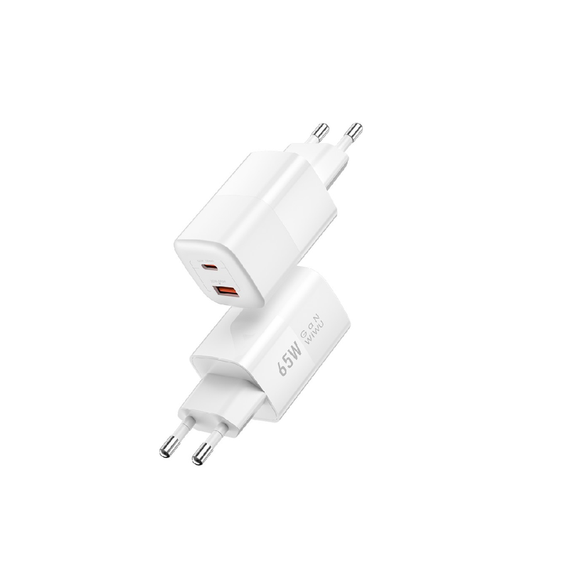 شاحن سريع WiWU Nano GaN PD+QC U012 بقوة 65 وات - أبيض