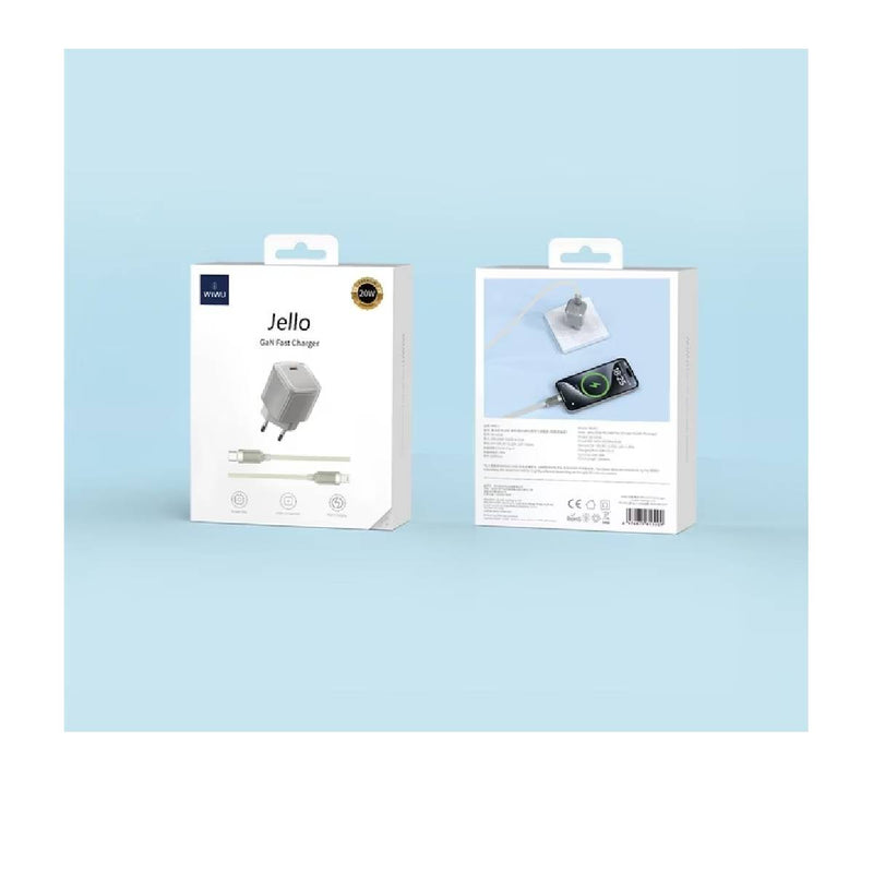 مجموعة كابل شاحن Wiwu Jello Gan Fast 30W - تيتانيوم