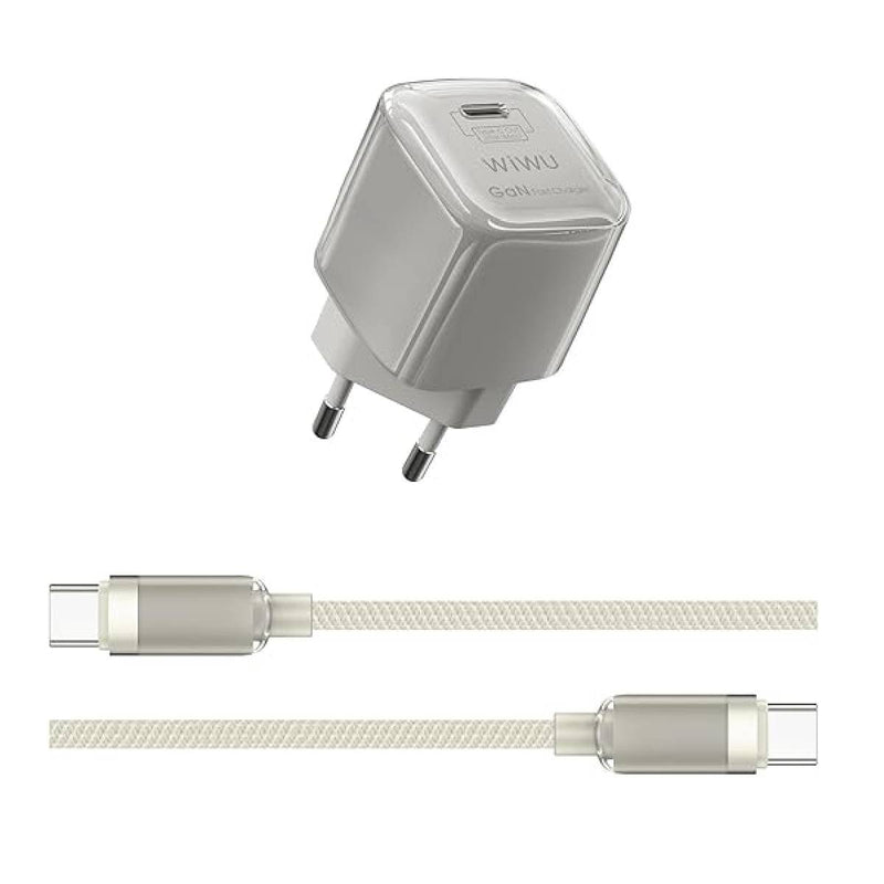 مجموعة كابل شاحن Wiwu Jello Gan Fast 30W - تيتانيوم