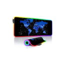 World Map RGB Gaming Mouse Pad XL Rubber USB Wired - Black