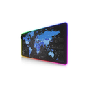 World Map RGB Gaming Mouse Pad XL Rubber USB Wired - Black