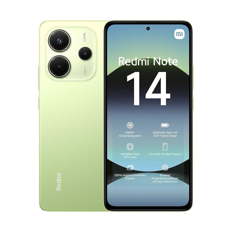 送料無料 通販 14 Note Redmi Xiaomi 4G, Green Lime - 128GB RAM, 6GB スマートフォン本体