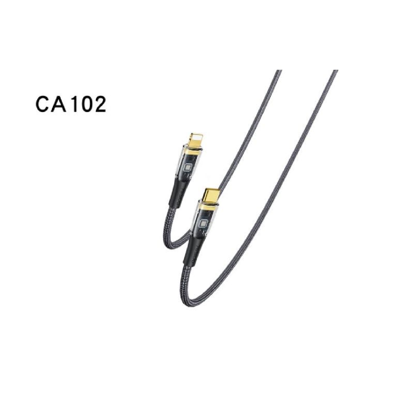 Yesido CA102 2M Length Nylon Braided Type-C To Lightning PD Fast Charging Data Cable - Black