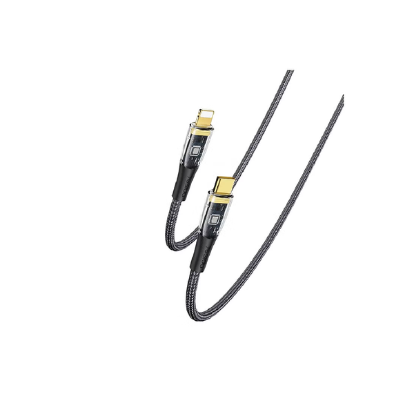 Yesido CA102 2M Length Nylon Braided Type-C To Lightning PD Fast Charging Data Cable - Black