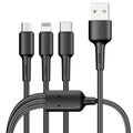 Yesido CA41 Cable 3IN1 USB-C Charging 2.4A - Black