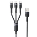 Yesido CA91 3 in 1 Fast Charging Cable Type-C Micro USB Lightning - Black
