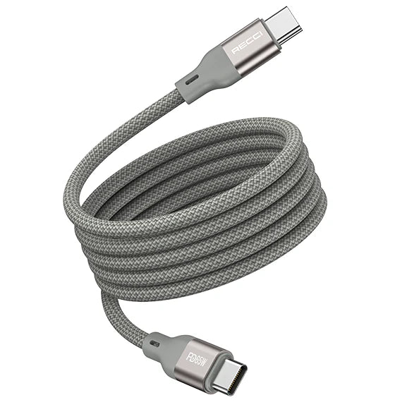 Recci Fast Charging Magnetic Cable Type-C to Type-C 65W - S23CC - Gray