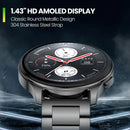 Amazfit Pop 3R Smart Watch With 1.43" 3.6 Cm AMOLED Display, BT Calling and AI Voice Assistance (Limited Classic Edition) - Metallic Silver