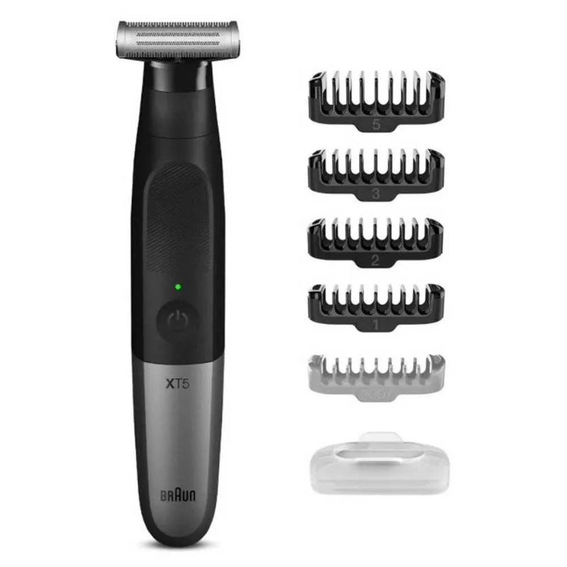 Braun Series XT5100 X Hybrid Facial Trimmer with 4D Flexible Blade, Waterproof, 5 Combs - Black