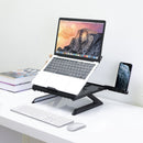 حامل ترونسمارت D07 القابل للطي لأجهزة الكمبيوتر المحمولة مع حاملات الهاتف من 10 إلى 17 بوصة - أسود 