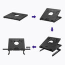 حامل ترونسمارت D07 القابل للطي لأجهزة الكمبيوتر المحمولة مع حاملات الهاتف من 10 إلى 17 بوصة - أسود 