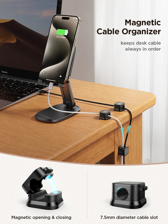 Joyroom JR-ZS368 magnetic cable organizer, Magnetic clip, easy to use, easy to conceal - Black