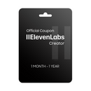 ElevenLabs Creator Coupon – Personal Account Activation (1 Month / 1 Year)