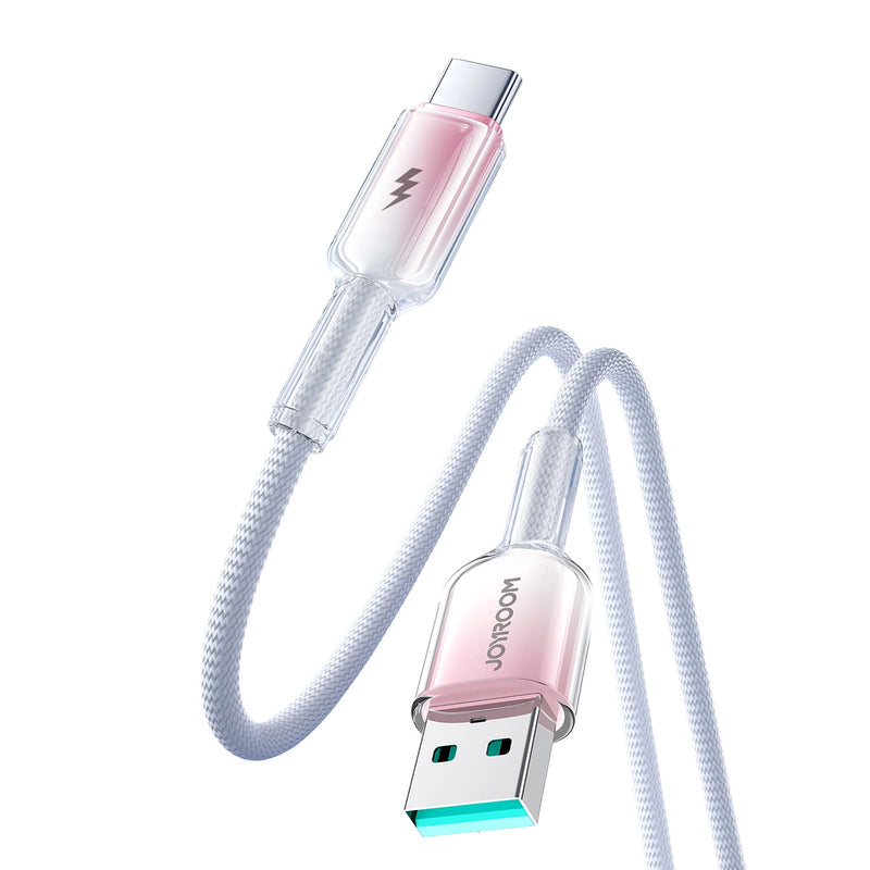 Joyroom Crystal Clear Series 3A USB-A to USB-C  to 1.2m - S-A42 - White