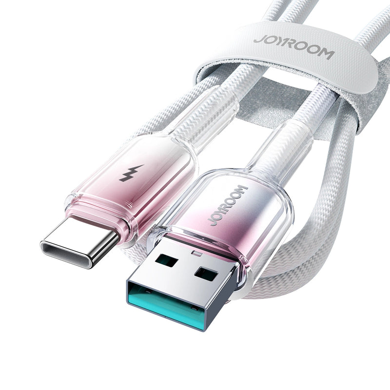 Joyroom Crystal Clear Series 3A USB-A to USB-C  to 1.2m - S-A42 - White