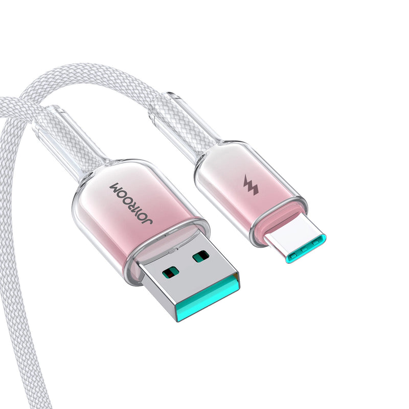 Joyroom Crystal Clear Series 3A USB-A to USB-C  to 1.2m - S-A42 - White