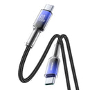 Joyroom Crystal Clear Series Fast Charging Data Cable, USB-C to USB-C, 60W, 1.2m - S-A42 - Black