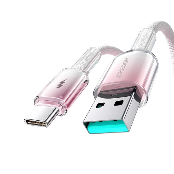 Joyroom Crystal Clear Series 3A USB-A to USB-C  to 1.2m - S-A42 - White