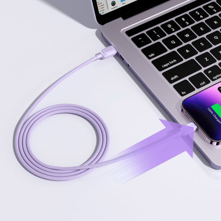 Joyroom USB to Lightning 1.2m Charge and Sync Cable, Compatible with all lightning devices - S-AL012A14 - Purple