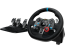 Logitech G29 Driving Force Racing Wheel and Floor Pedals, Real Force Feedback, Stainless Steel Paddle Shifters, Leather Steering Wheel Cover for PS5, PS4, PC, Mac - Black - Black