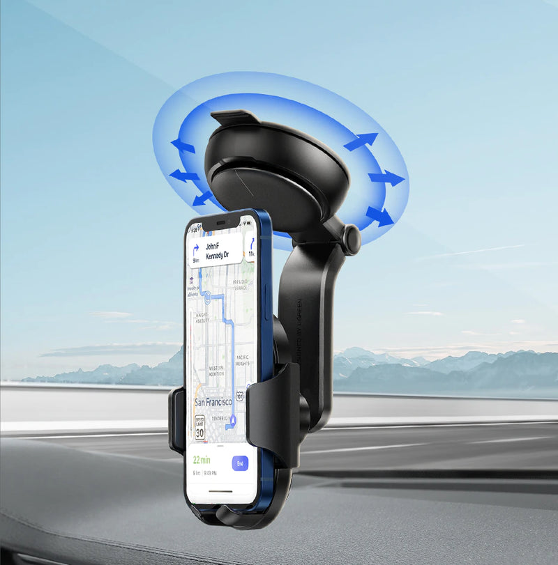 UGREEN Waterfall-Shaped Suction Cup Phone Mount - Black