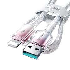 Joyroom Crystal Clear Series 3A USB-A to Lightning cable 1.2m - S-A42 - White