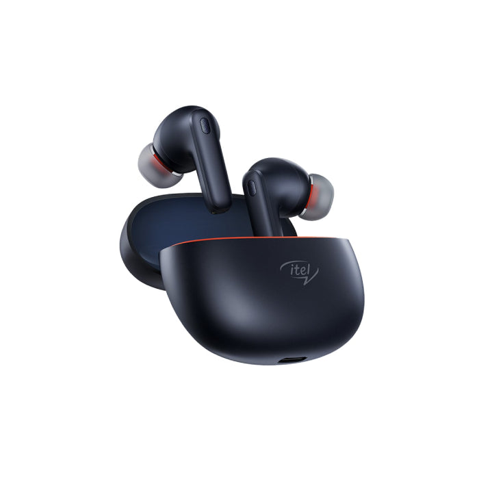 Itel Earbuds T11, 10mm Drivers, 4 Mic ENC, BT 5.3, Up to 40 Hours Playback, IPX5 - Black