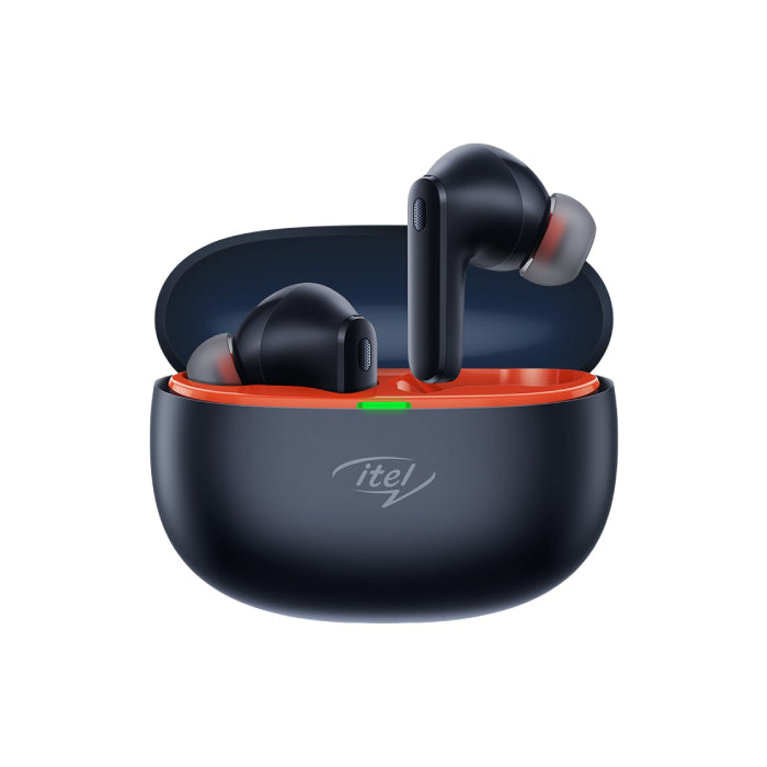 Itel Earbuds T11, 10mm Drivers, 4 Mic ENC, BT 5.3, Up to 40 Hours Playback, IPX5 - Black