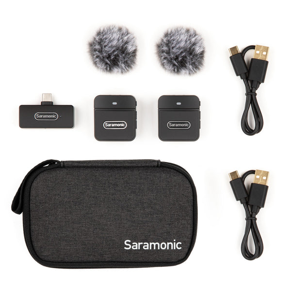 Saramonic Blink 100 B6 2-Person Clip-On Wireless Mic for iPhone 15, Android Devices, iPads & Computers w/USB-C