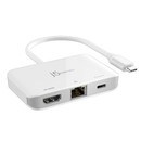 جي 5 كرييت JCA351 محول إيثرنت USB-C® إلى 4K HDMI™ متوافق مع وضع DisplayPort™ البديل - أبيض