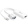 j5 Create JDA214 VGA to HDMI™ Video Audio Adapter - White